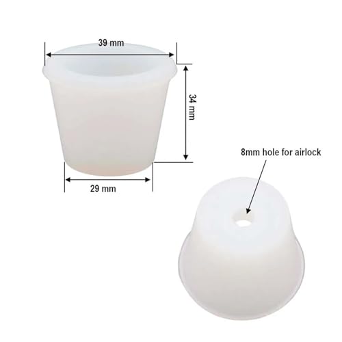 Brewing Equipment Plastic 3-Piece Airlock and Silicone Carboy Bung for Wine Making and Beer Making (Pack of 2) Brewing Equipment