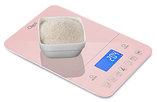 Ozeri Touch III Digital Kitchen Scale with Calorie Counter, 22 lbs (10 kg), Crystal Rose - color: Crystal Rose
