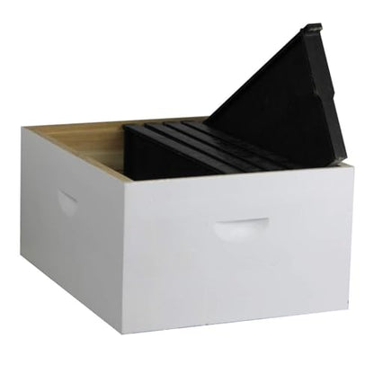 Nubee Deluxe Beehive Starter Kit with Dovetail Joints - Complete Beekeeping Set for Beginners Hive Construction, Protective Gear, and 10 Total Frame Capacity - size: 1 Deep Starter Kit