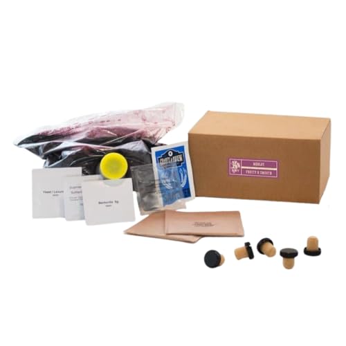 Craft A Brew - Merlot Wine Recipe Kit - 1 Gallon - Ingredients for Home Brewing Wine - Wine Making Ingredients and Supplies - style: Merlot