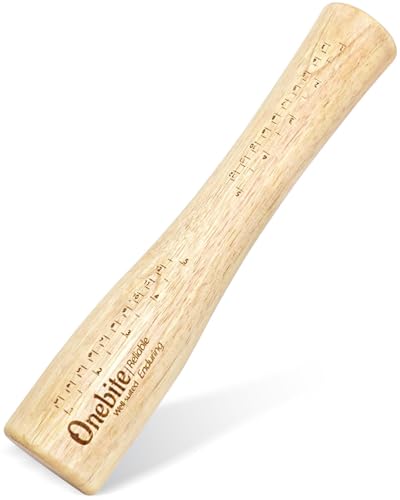 Onebite Sauerkraut Pounder for Mason Jars, Vegetable Fermentation Tamper for Sauerkraut Crocks with Scale Marks - 14" One Piece of Solid ParaWood, Classic Flat Base - color: Parawood & Classic, size: 14 inch