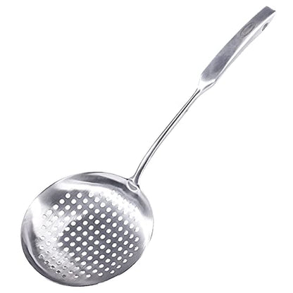 Newness Slotted Spoon, [Rustproof, Integral Forming, Durable] 304 Stainless Steel Widen Skimmer with Vacuum Ergonomic Handle, Comfortable Grip Design Strainer Ladle for Kitchen, 16.93 Inches - size: Length:16.93 Inches(43 cm)