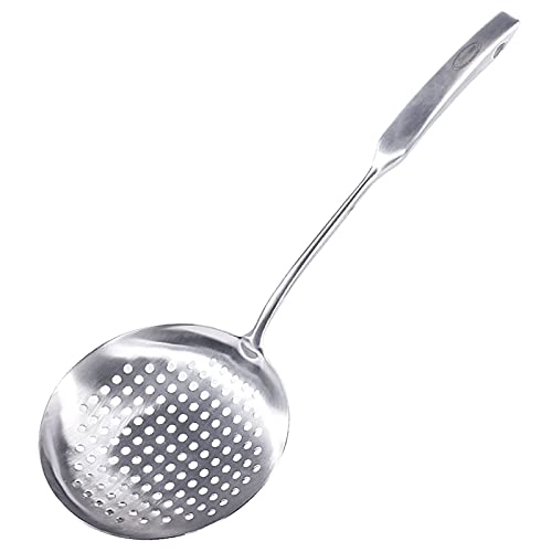 Newness Slotted Spoon, [Rustproof, Integral Forming, Durable] 304 Stainless Steel Widen Skimmer with Vacuum Ergonomic Handle, Comfortable Grip Design Strainer Ladle for Kitchen, 16.93 Inches - size: Length:16.93 Inches(43 cm)