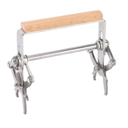 Aramox 1PC Stainless Steel Frame Grip Bee Frame Lifter Gripper Beehive Clamp with Wooden Handle for Beekeepers Beekeeping Equipment