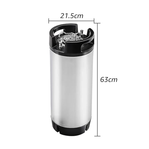 19L Cornelius HomeBrew Keg, Stainless Steel Soda and Draft Beer Keg with Standard Ball Lock Disconnect, Stackable Design, 130psi Pressure Resistance