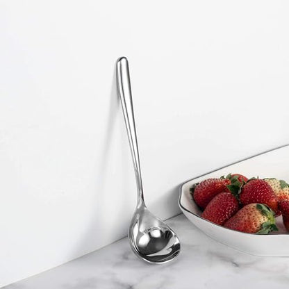 IMEEA 8-Inch Gravy Ladle SUS304 Stainless Steel Serving Ladle, Set of 2 - size: 2-Piece (Silver)