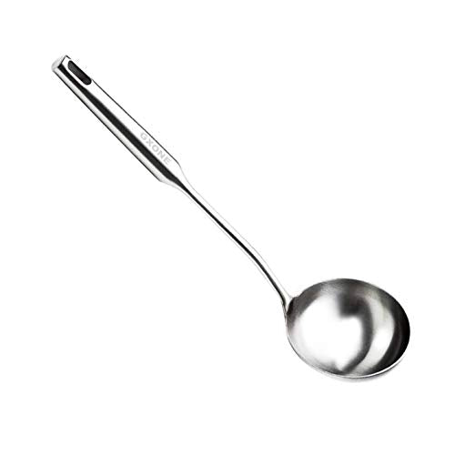 Soup Spoon Ladle,304 Stainless Steel Cooking Spoon Kitchen Tool For Wok With Hollow Handle, Silver/13.9Inch - style: Soup Ladle