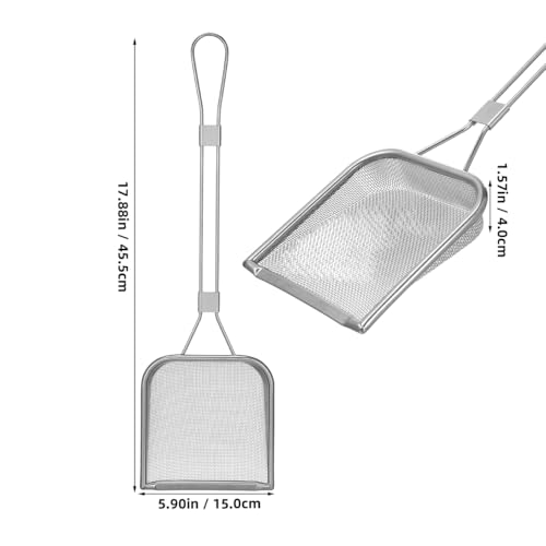 Stainless Steel Skimmer Spoon 16.92In Fine Mesh Oil Skimmer Ladle for Cooking Frying Hot Pot Fat Strainer Kitchen Utensil with Hanging Hole