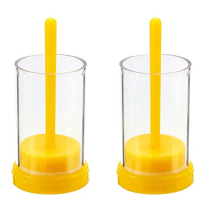 2 Pieces Queen Catcher Queen Bee Marker Queen Bee Catcher Queen Bee Cage Bee Queen Marking Catcher Queen Bee Marking Cage Bottle Tube Beekeeper Tool Accessory, Yellow