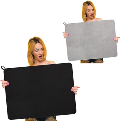 Hushee 2 Pack Extra Large Dish Drying Mats, 30" x 24" XL Microfiber Absorbent Dish Drainer Mats for Kitchen Countertop, Quick Dry Plate Mat for Dishes, Cups, Pots and Glassware