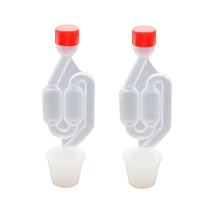 Home Brewing Type Twin Bubble Airlock and Silicone Carboy Bung for Wine Making and Beer Making (Pack of 2) Brewing Accessories