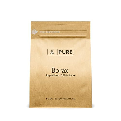 PURE ORIGINAL INGREDIENTS Borax (11 oz) Sodium Borate, Multipurpose Cleaning Agent, Ideal Slime Ingredient - size: 11 Ounce (Pack of 1)