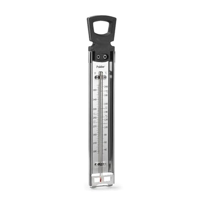 Polder Candy Thermometer, Stainless Steel Cooking Thermometer with Pot Clip, for Jam, Syrup, Jelly, Yogurt, and Deep Fry, 12" - color: Silver
