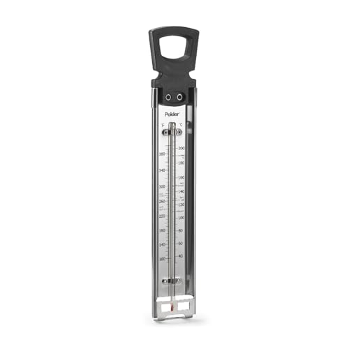 Polder Candy Thermometer, Stainless Steel Cooking Thermometer with Pot Clip, for Jam, Syrup, Jelly, Yogurt, and Deep Fry, 12" - color: Silver