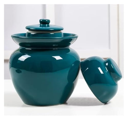 Fermentation Jars，Fermentation Crock Jar,Sauerkraut Crock,Pickle Jar Traditional Chinese Ceramic Fermentation Crock Jar Pickling Jar With Water Seal Airlock Lid,Large Thickened Ceramic Pickle Jar Kimc - color: Pink, size: 5KG