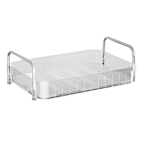 Fdit Cup Drying Rack Cup Station Organizer with Transparent Design and Drain Tray for Kitchen Countertop Bottle Mug Storage (Single Layer White) - color: Single Layer White