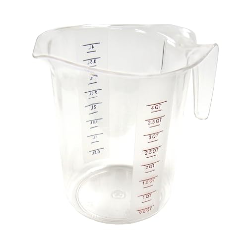 Winco Measuring Cup, Polycarbonate, 4-Quart, Clear - size: 4 Quart