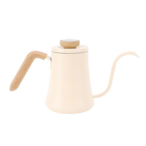 Coffee Kettle 600ML 304 Stainless Steel Gooseneck Pour Over Pot with Thermometer Lid and Anti - Scald Handle - Precise Water Control for Home Brewing and Camping