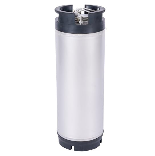 Two Pack of New 5 Gallon Silver Stainless Steel Ball Lock Kegs with Dual Rubber Handles