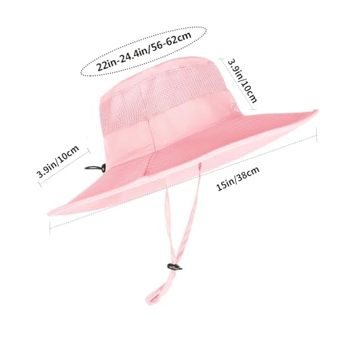 Sun Hats for Men Women Fishing Hat UPF 50+ Breathable Wide Brim Summer UV Protection Hat - color: 1pack-pink