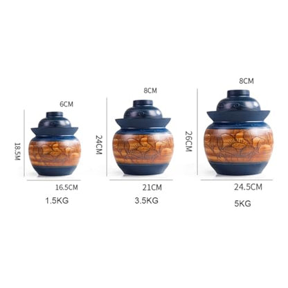 Kimchi Jar Ceramic Pickle Jar with Lids,Sourdough Crock with Lid,Kimchi Containers,Fermentation Jars Ceramic Pots, Sealed Fermentation Jars with Lids, 5kg - size: 5kg