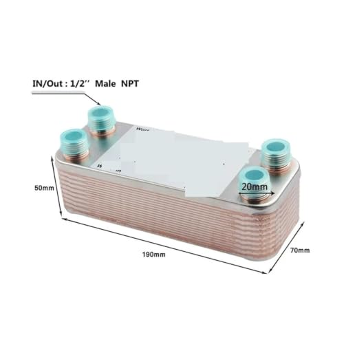 20 30 Plates Wort Chiller Heat Exchanger Stainless Steel Homebrew Beer Cooler Counterflow Chiller Brazed Plate Heat Exchanger(20P) - color: 20P