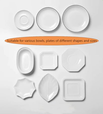 50PCS Reusable Elastic Food Storage Covers, Bowl Covers, BPA-Free, Airtight Seal for Plates, Fruits, Sourdough Baking, Kitchen Use, Plastic Wrap, Easy to Clean, Fresh-Keeping (Transparent White)