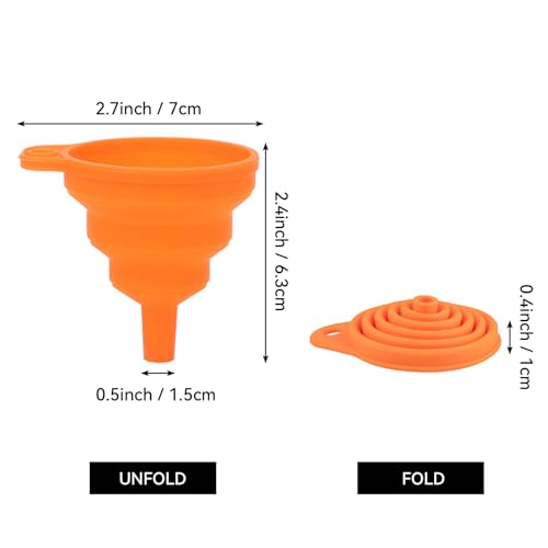 4 Pack Kitchen Funnel Set, Small Size Gadgets Tools, Foldable Silicone Funnels for Kitchen Use, Collapsible Food Grade Folding Funnels for Cooking, Filling Water Bottles, Oil Bottle, Liquid Transfer
