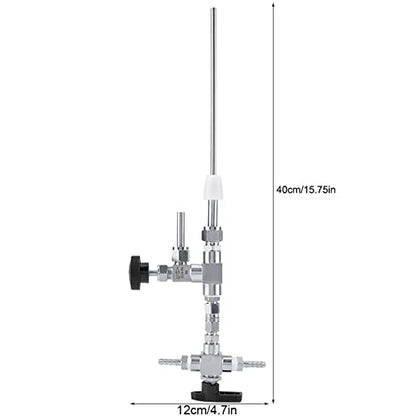 Counter Pressure Beer Bottle Filler, 304 Stainless Steel Home Brew CO2 Kit with 60psi Gauge, 1/4 & 5/16 Barbs, 3ft Hose (Handheld Bottling Wand)