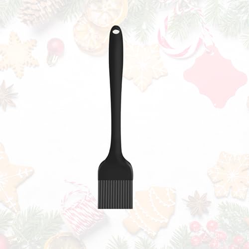 10-Inch Silicone Basting Brush, Heat-Resistant Pastry Brush for Spreading Oil, Butter, Sauce, and Marinades – Ideal for BBQ, Baking, and Cooking, Dishwasher Safe - color: Black
