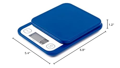 Ozeri Garden and Kitchen Scale II, with 0.1 g (0.005 oz) 420® Variable Graduation Technology® - color: Classic Blue