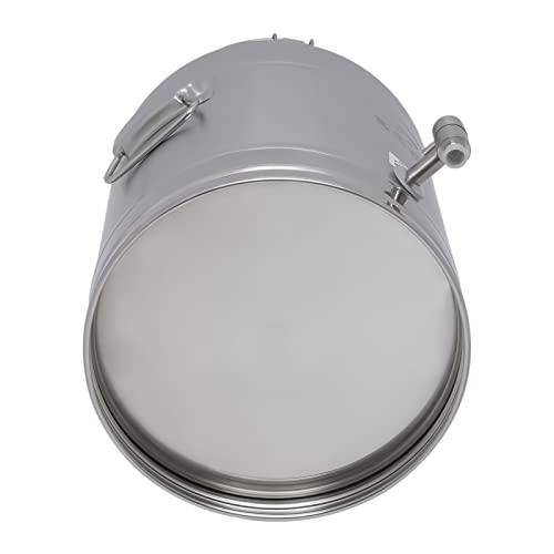 28L/7.4gal Milk Can with Spigot - 304 Stainless Steel Water Dispenser Food Storage Container for Liquid & Dry Goods, Wine Pail Bucket Metal Tote Jug for Kitchen, Farm - size: 28 liters (7.4 gallons)