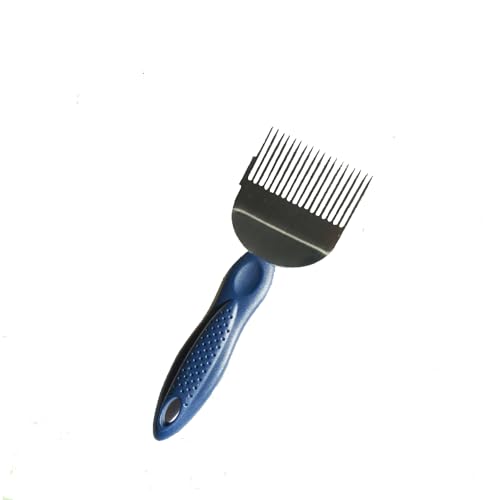 Bee Keeping Stainless Steel Uncapping Fork Needle-Cut Honey Knife Beekeeping Honey Fork Shovel Tool with Plastic Handle-Blue - color: Blue