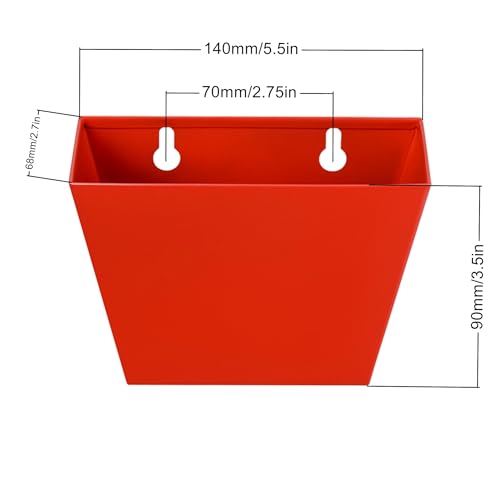 Red Bottle Cap Catcher Wall Mounted Stainless Steel 5" | Red Powder Coated, Beer Cola Top Bucket, With Screws, Mountable for Post Table - color: Red