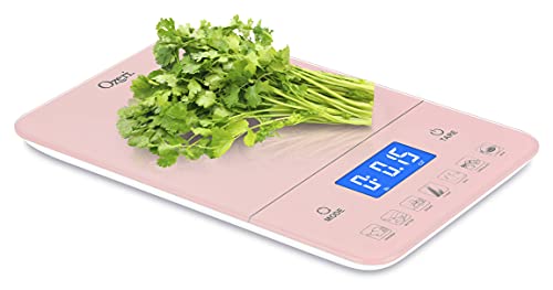 Ozeri Touch III Digital Kitchen Scale with Calorie Counter, 22 lbs (10 kg), Crystal Rose - color: Crystal Rose