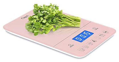 Ozeri Touch III Digital Kitchen Scale with Calorie Counter, 22 lbs (10 kg), Crystal Rose - color: Crystal Rose