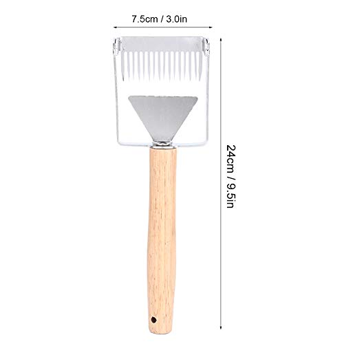 Haofy Honey Scraper Multifunction Beehive Uncapping Fork Honey Shovel Beekeeping Knife Tool Stainless Steel Wood Handle
