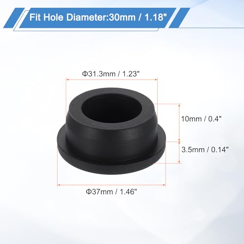 uxcell Silicone Hole Plug, Waterproof Round Rubber Stoppers Bottle Seal Plugs Tube Pipe End Caps for 30mm/1.18" Hole for Bathtub Bottle, Black - size: 30mm/1.18"