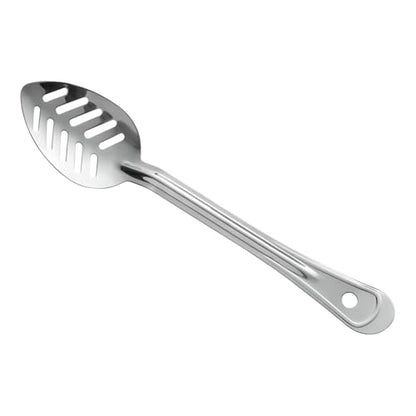 OCS Parts Professional Series Slotted Long Handle Cooking Spoon | Stainless Steel Stirring and Basting Spoon for Home and Commercial Kitchens | Perfectly Drains Liquid and Sauces - size: 11-Inch