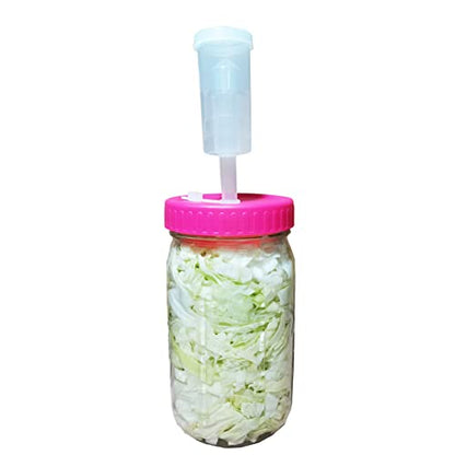 TopHomer Fermentation Lid Plastic Fermenting Lid Air Lock Fermenter Burp Lid for Making Kimchi, Ginger Carrots, Hot Sauce, Sauerkraut, Pickle(Rose red) - color: Rose Red