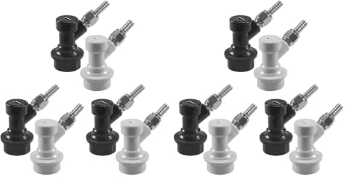 Ball Lock Keg Quick Connect Keg Connector Ball Lock Fittings with Swivel Nuts 3/16“ for liquid hose 5/16” for gas hose Used for Corny Ball Lock Keg by PERA (Pack of 2) - size: 3/16“for liquid 5/16” for gas (Pack of 2)