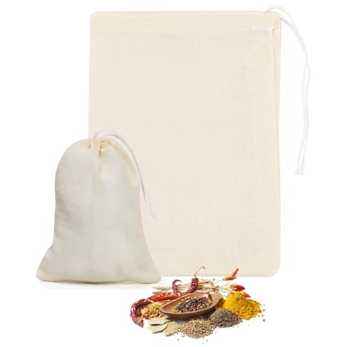 35cm x 25cm, Reusable Cotton Muslin Straining Bag Fine Mesh Food Strainer Filter Bags for Nut Milk Bag Home Brewing, Hop Bags