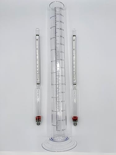 2-for-1 Liquor Hydrometer Set with Beaker – Precision Alcohol Testing Tool for Accurate Measurement of Spirits, Distilling, and Home Brewing – Perfect for Ensuring Optimal Alcohol Content and Proof - style: Liquor Hydrometer 2 for 1 with Beaker