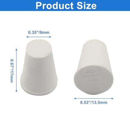 Solid Rubber Stoppers, Size 000#, 20 Pack | Tapered Plugs, White Natural Rubber Bungs, For Test Tubes, Flasks & Lab Equipment - size: 000#