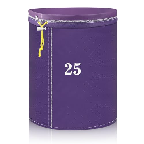 1Pcs 5 Gallon Filter Bags, Windspeed Oxford Cloth All-Mesh Filter Bags for 5 Gallon Bucket with Filter Screen and Storage Pouch (Purple(25 Micron))