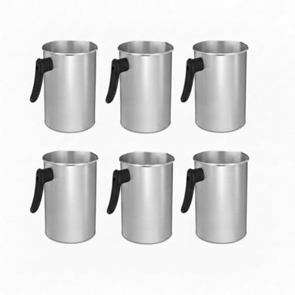 Ziliny 6 Pcs Candle Making Pouring Pot Wax Pouring Pitcher with Dripless Spout and Heat Resisting Handle Aluminum Wax Melter for Christmas DIY Candle Making Kits Gift (3 L) - size: 3 L