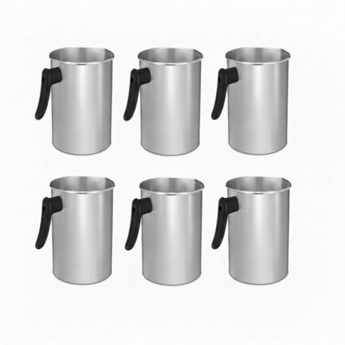 Ziliny 6 Pcs Candle Making Pouring Pot Wax Pouring Pitcher with Dripless Spout and Heat Resisting Handle Aluminum Wax Melter for Christmas DIY Candle Making Kits Gift (3 L) - size: 3 L