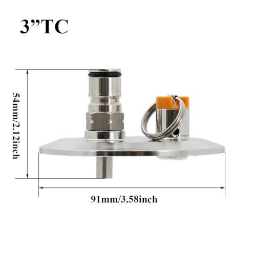 Tri Clamp 3"/4" End Cap With Gas Ball Lock Post and PRV 17 PSI Dry Hopper Accessories Homebrew Conical Fermenter Accessories(3"TC) - size: 3"TC