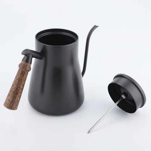 for Stainless Steel Gooseneck for kettle 650-850ML, for Pour Over Coffee Pot with Built-in Thermometer, Narrow Spout for Manual Brewing and Tea