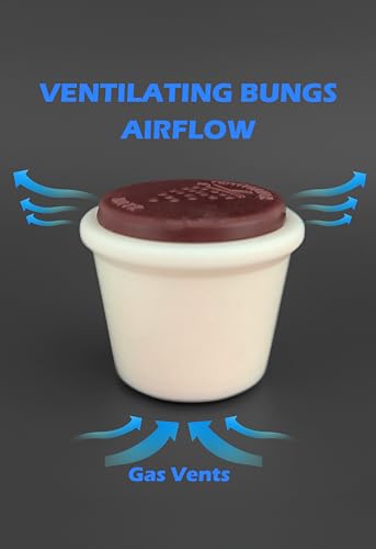 Ventilating Fermentation Bung - 5 Pack. Premium Silicone Barrel Bung made in the USA